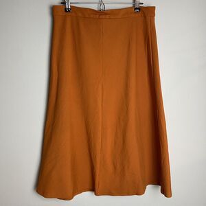 Liz Claiborne Terracotta A-Line Midi Skirt with Side Zip, size 4